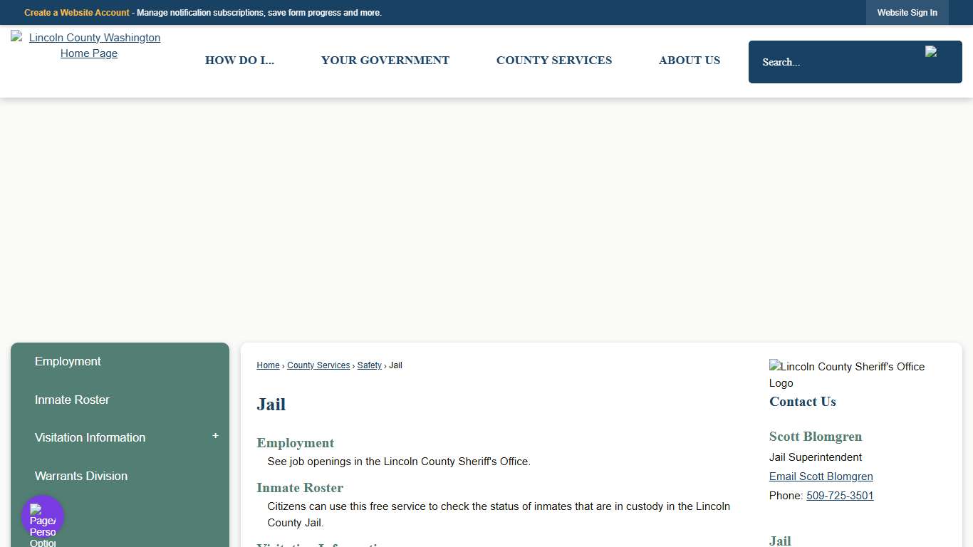 Jail | Lincoln County, WA